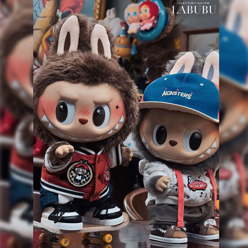 Labubu clothes - Red & Blue Baseball Uniform Suit - Image 9