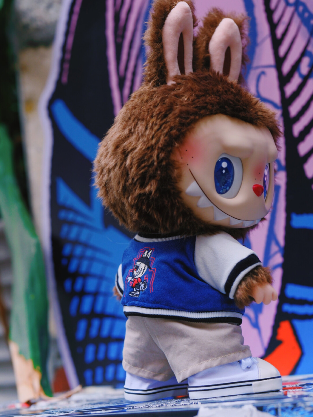 Labubu clothes - Red & Blue Baseball Uniform Suit - Image 2