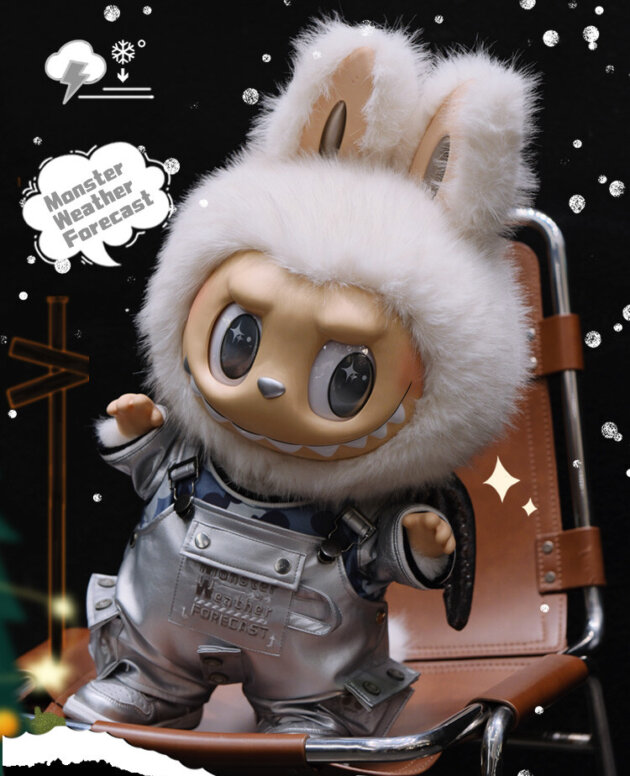 Labubu clothes - Sunny Angel Silver Leather Suit