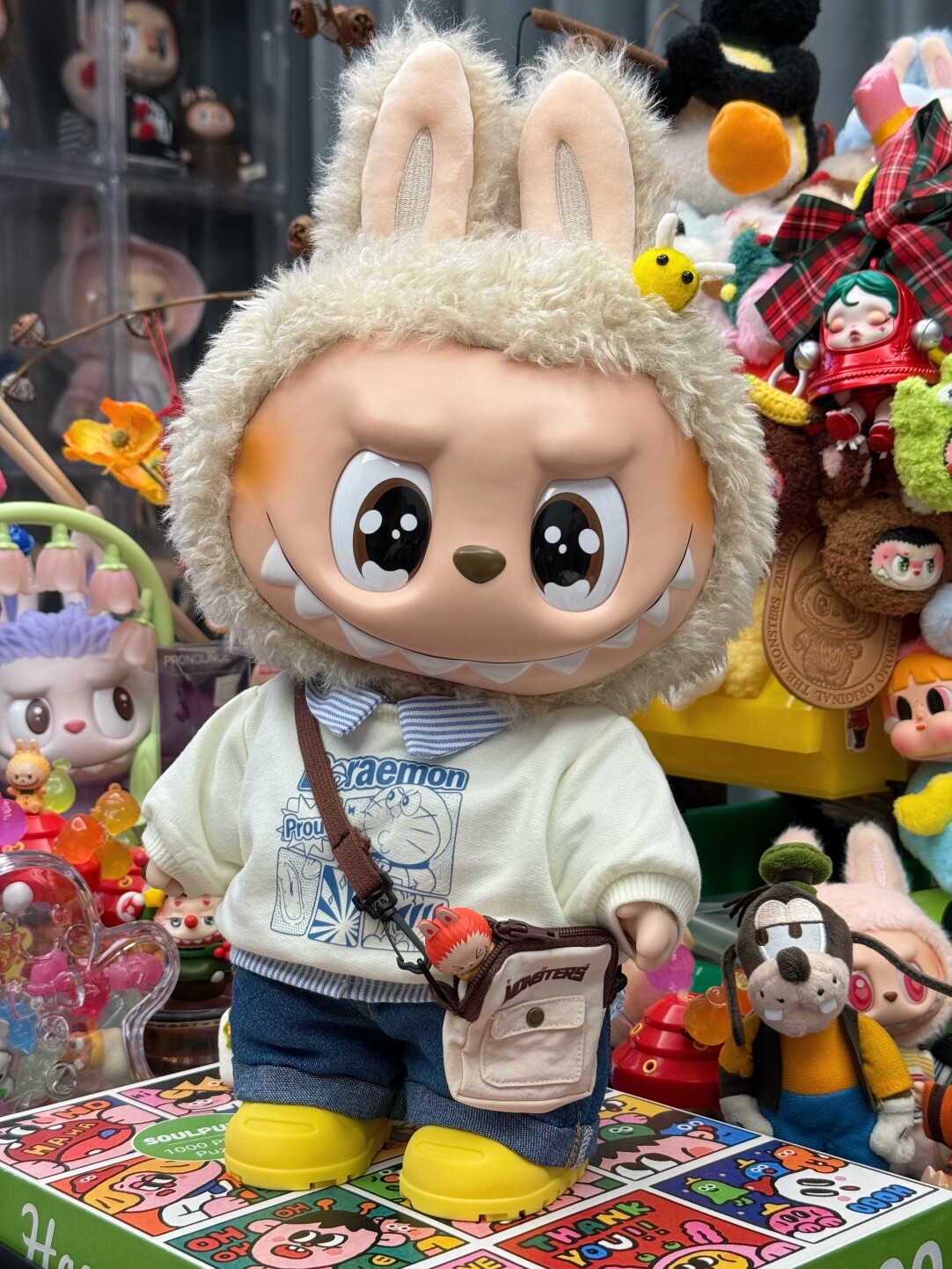 Labubu Accessories - White Doraemon Crewneck Sweatshirt