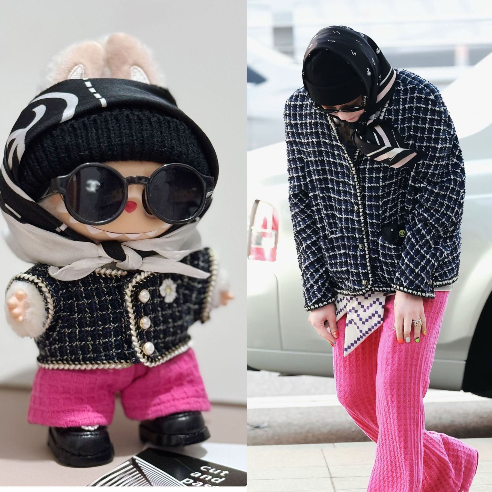 Labubu clothes - G-Dragon Airport Style Turban Suit