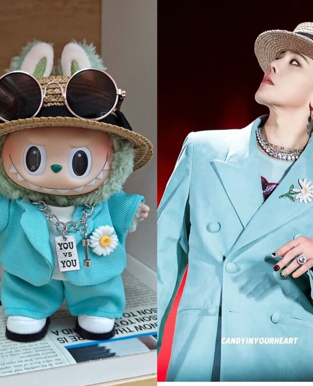 Labubu clothes - G Dragon Light Blue Suit Set
