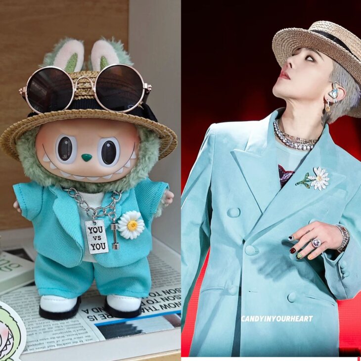Labubu clothes - G Dragon Light Blue Suit Set
