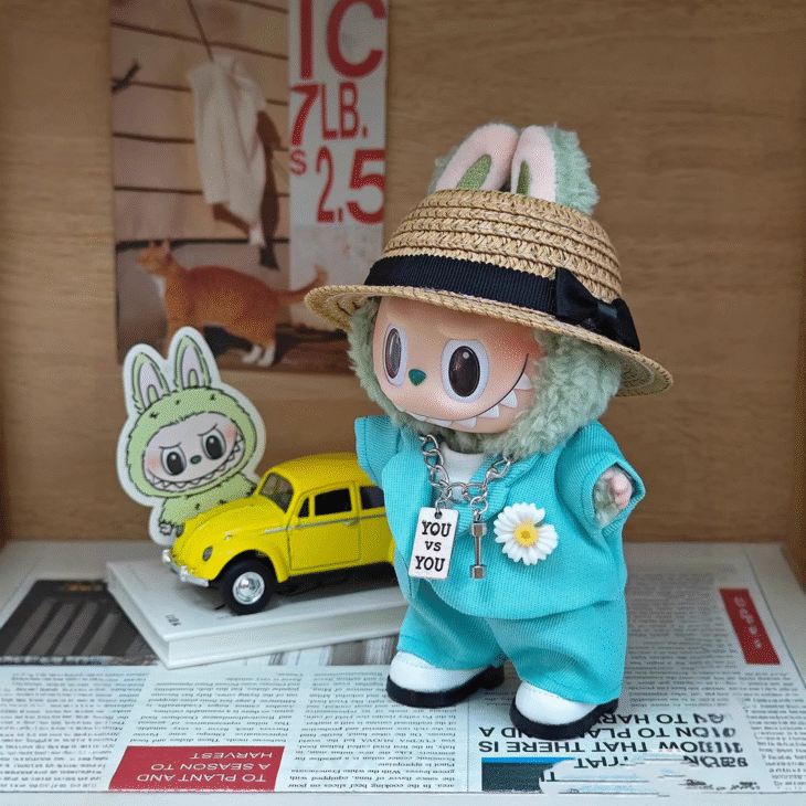 Labubu clothes - G Dragon Light Blue Suit Set - Image 3