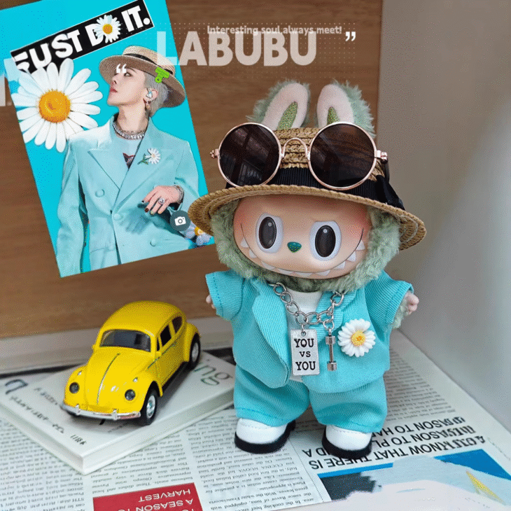 Labubu clothes - G Dragon Light Blue Suit Set - Image 4
