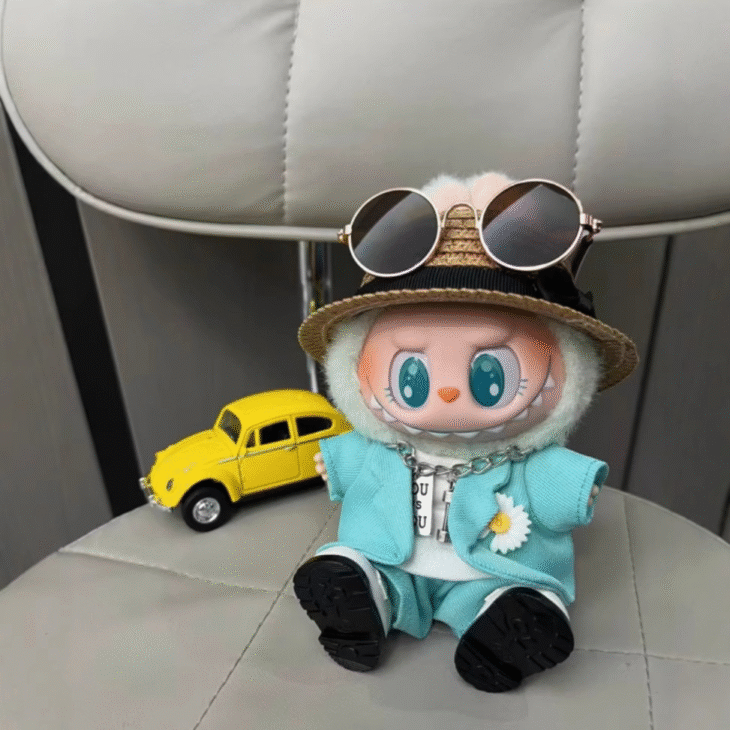 Labubu clothes - G Dragon Light Blue Suit Set - Image 6