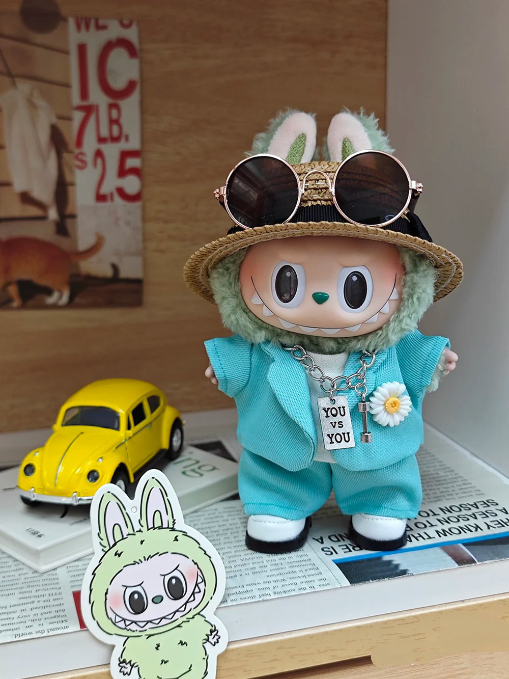 Labubu clothes - G Dragon Light Blue Suit Set - Image 5