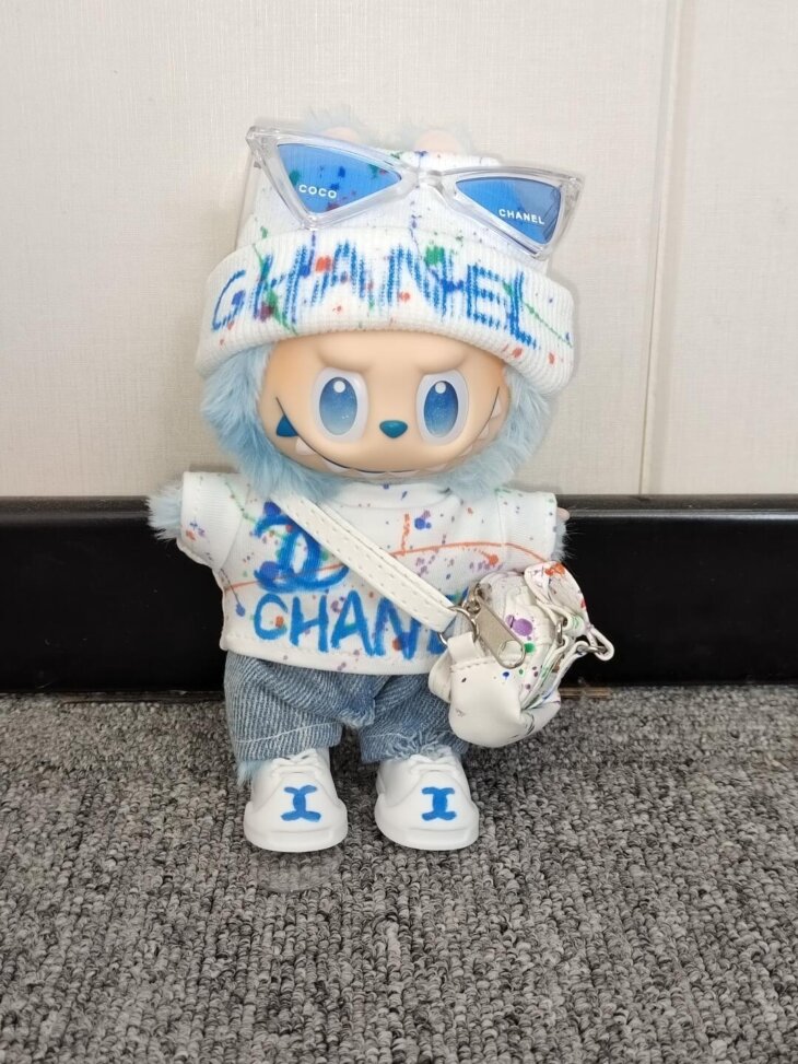 Labubu Clothes - Blue Ink-Splashing Suit - Image 3
