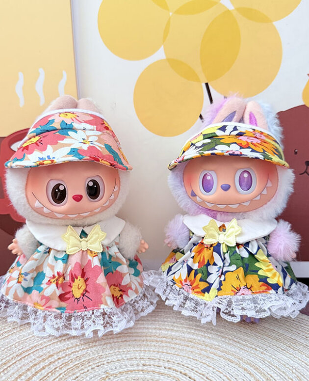 Labubu Clothes - Flower Field Skirt Suit for 17CM Doll