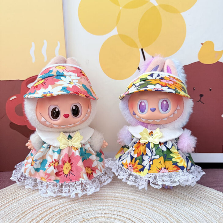Labubu Clothes - Flower Field Skirt Suit for 17CM Doll