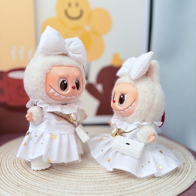 Labubu Clothes - Starlight Pearl Skirt Set & White Sailing Dream Set for 17CM Doll - Image 6