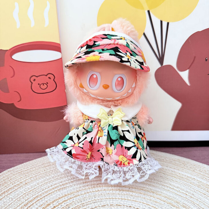 Labubu Clothes - Flower Field Skirt Suit for 17CM Doll - Image 3